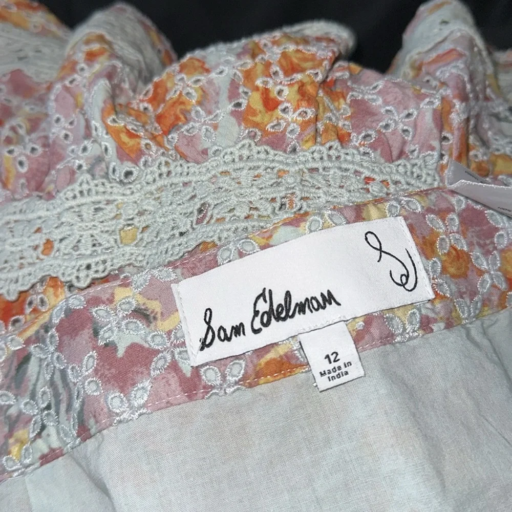 NWT Sam Edelman  Courtney Mini Skirt COLOR:  Pastel Blue Rose